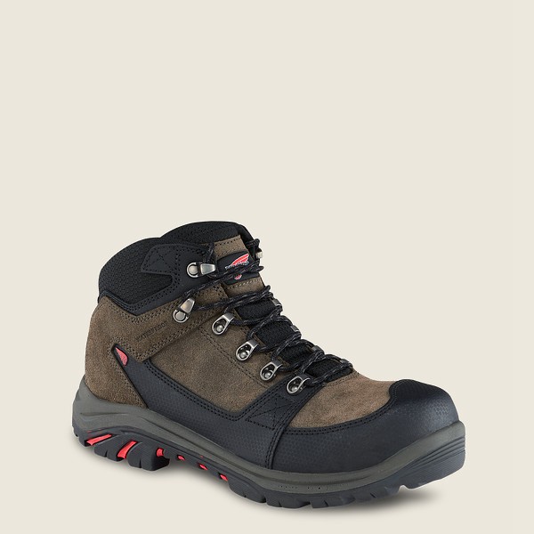 Mens Red Wing Trades - 5-inch Waterproof Safety Toe - Hiking Boots Brown/Black - PGN579318